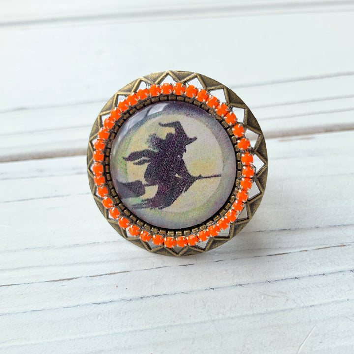 Lenora Dame Witch Halloween Statement Ring