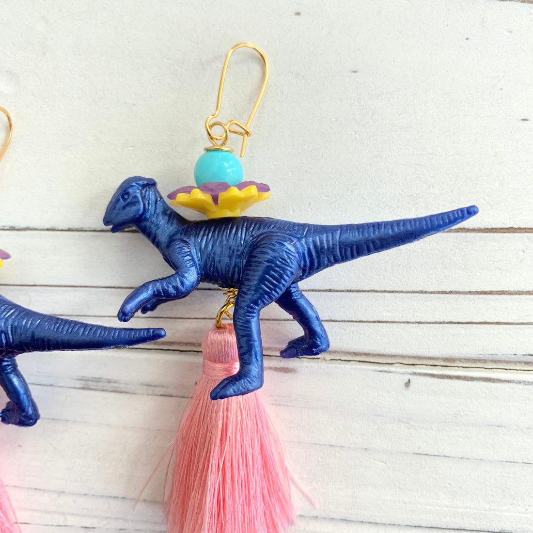 Lenora Dame Cobalt Dinosaur Earrings
