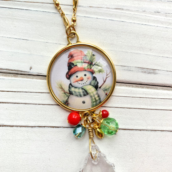 Lenora Dame Snowman Pendant Necklace