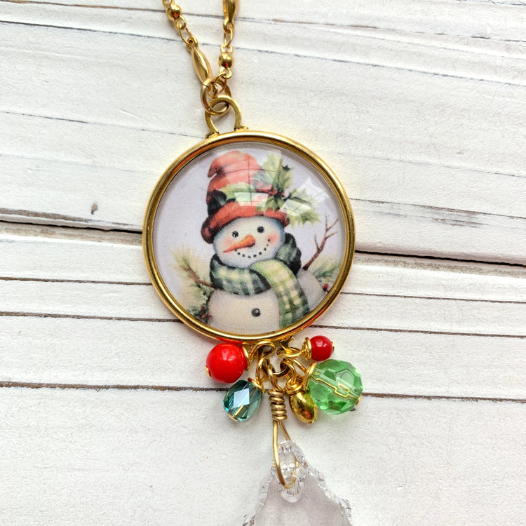 Lenora Dame Snowman Pendant Necklace