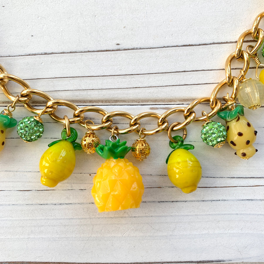 NEW DESIGN! Lenora Dame Citrus Fruit Chain Bag Charm