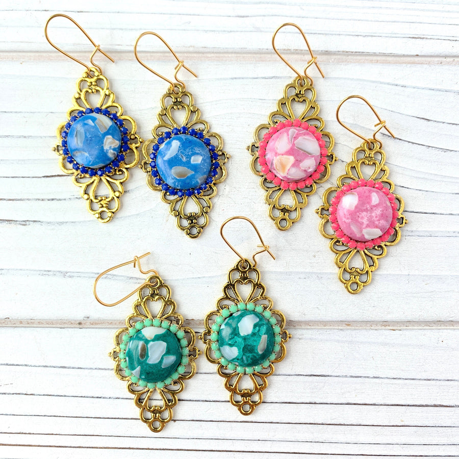 Lenora Dame Lattice Earring - 3 Color Options