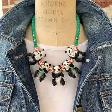 Lenora Dame Beaded Panda Necklace