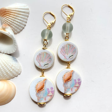 Lenora Dame Seashell Drop Earrings